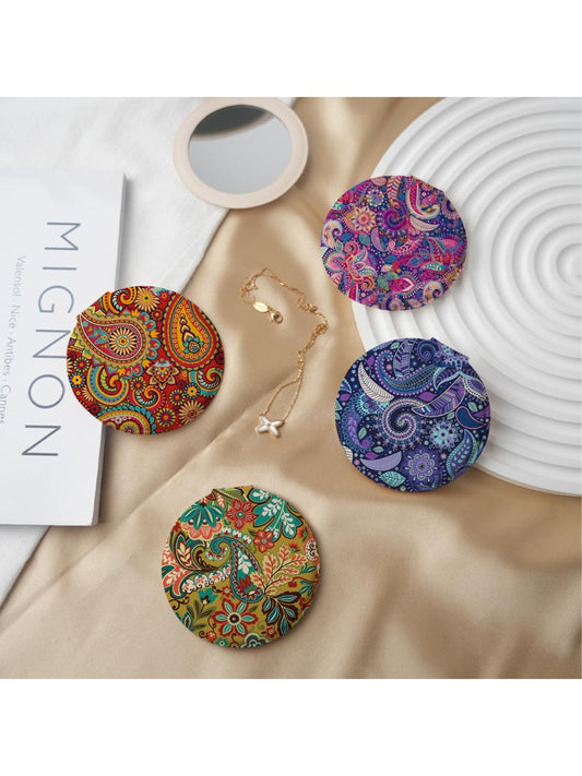 Mirroray - Round Vintage Floral Compact Mirror
