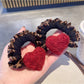 Gifty - Ruffled Scrunchie in Heart Red