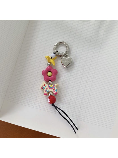 Keypus - Vintage Style Pony Flower Bag Charm Keychain