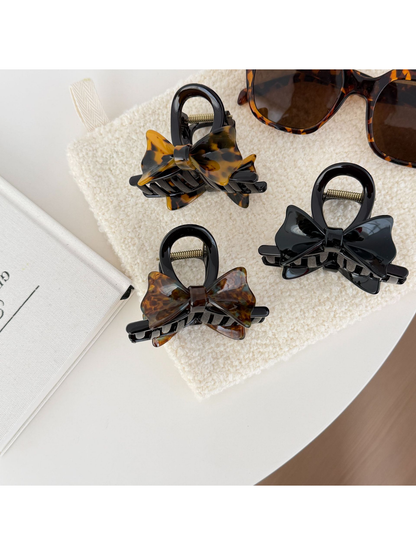 Beau - Glossy Bow Acetate Claw Hair Clip