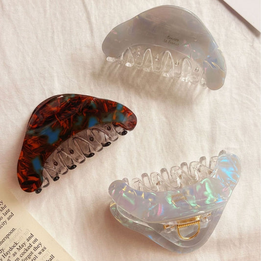 Beau - Curved Geometric Acetate Fiber Claw Clip