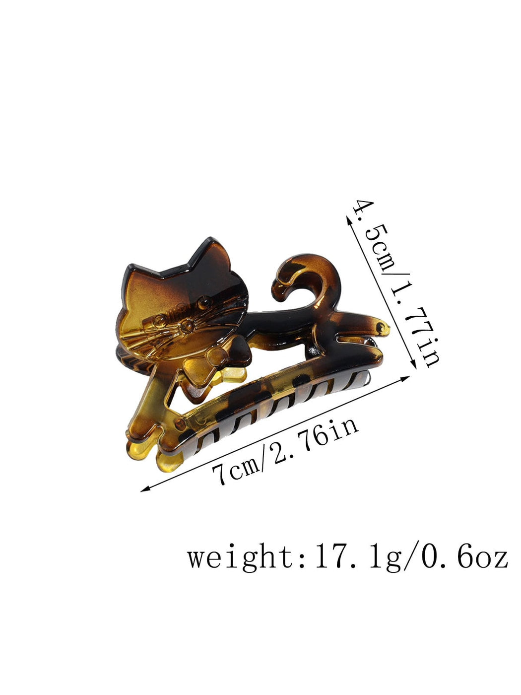 Beau - Glossy Cat Shape Acrylic Alloy Hair Claw Clip
