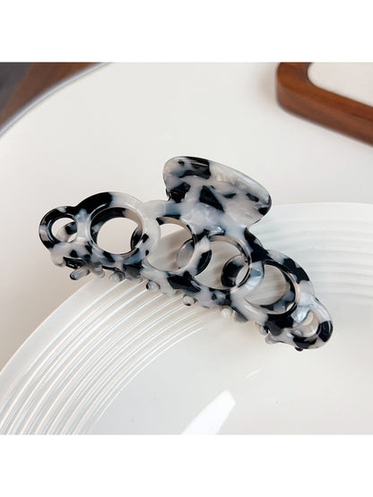 Beau - Openwork Geometric Acetate Alloy Claw Clip