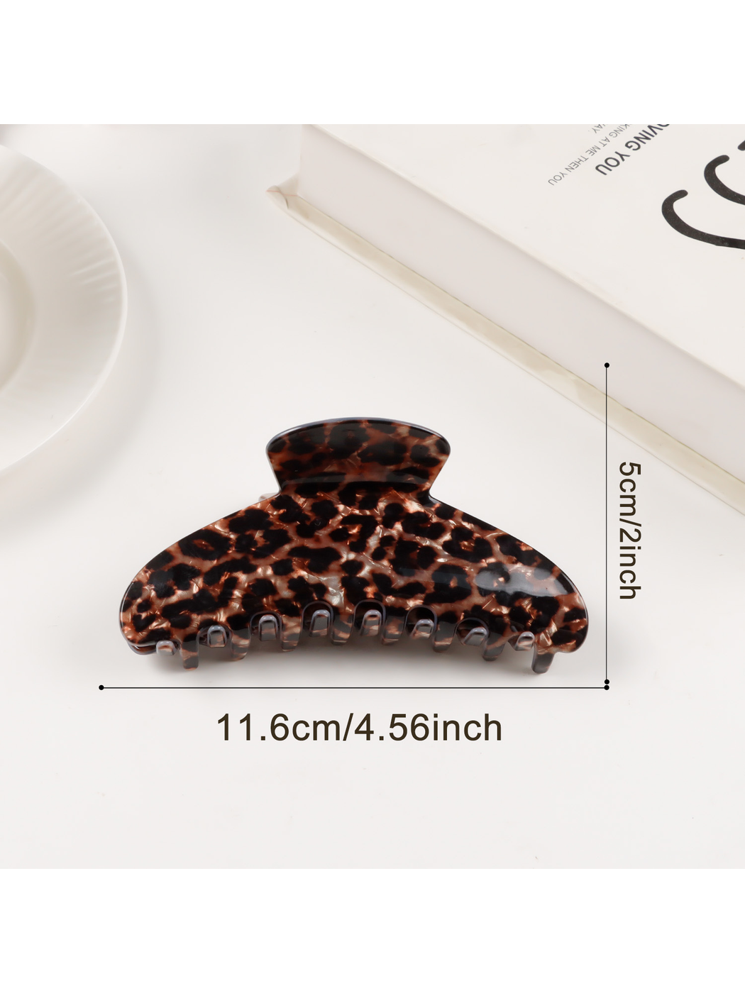 Beau - Vintage Leopard Print Curved Claw Clip