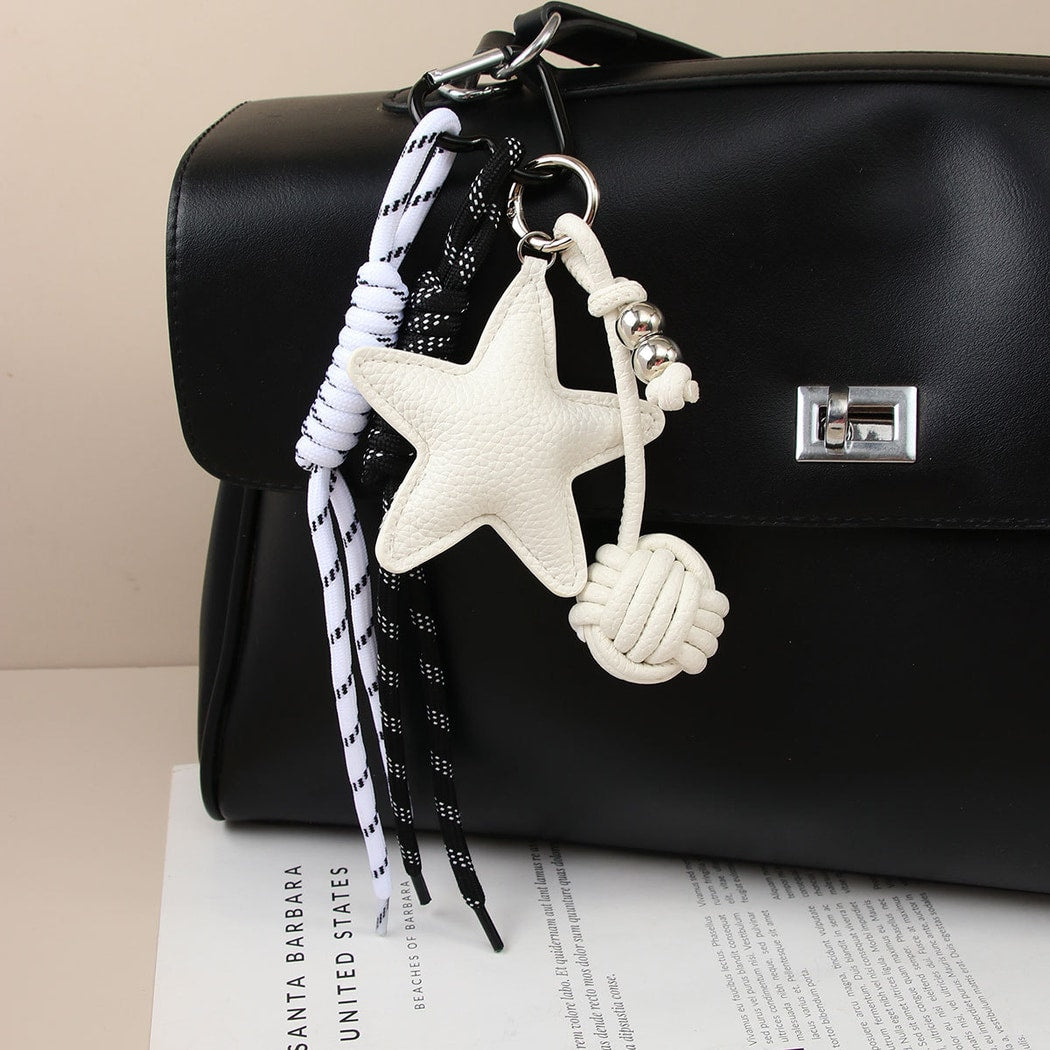 Keypus - Star PU Cord Knot Bag Charm Keychain