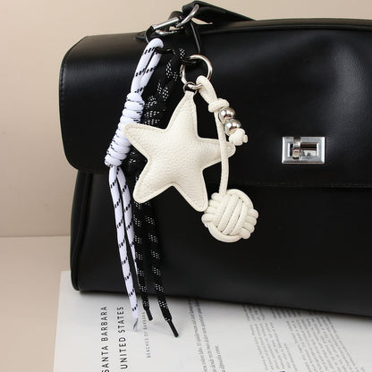 Keypus - Star PU Cord Knot Bag Charm Keychain