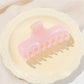 Beau - Marbled Plastic Flat Profile Hair Claw Clip