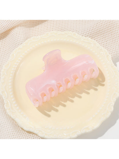 Beau - Marbled Plastic Flat Profile Hair Claw Clip