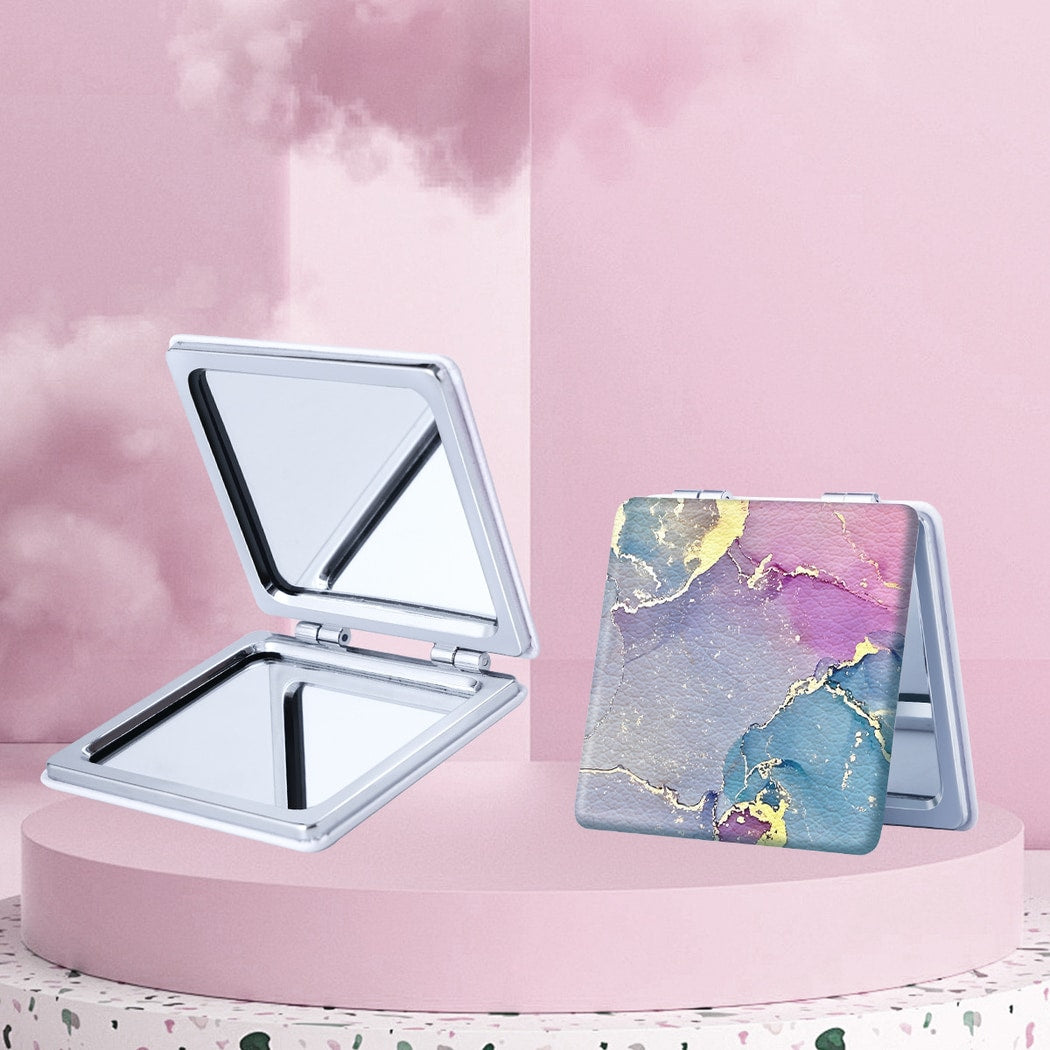 Mirroray - Marble Print Folding Touch-Up Makeup Mirror