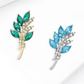 Brovia - Rhinestone Olive Branch Floral Alloy Brooch
