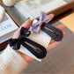 Beau - Simple Bow Side Hair Snap Barrette Clip