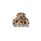Side view of Beau leopard print hair clip showing curved design and clasp