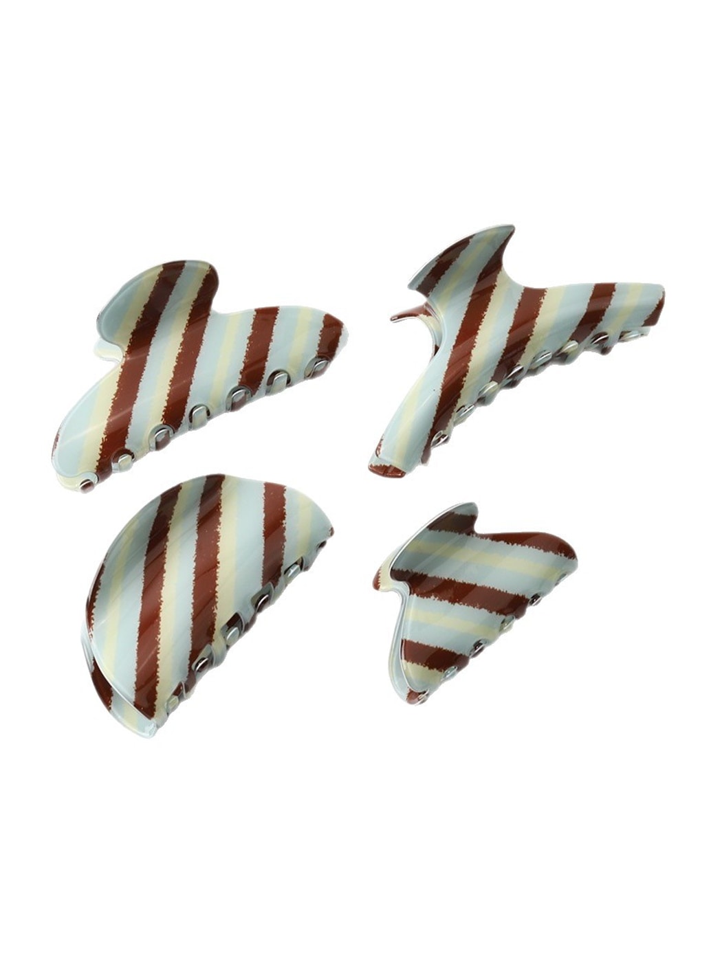 Beau - Retro Inspired Striped PVC Hair Claw Clip