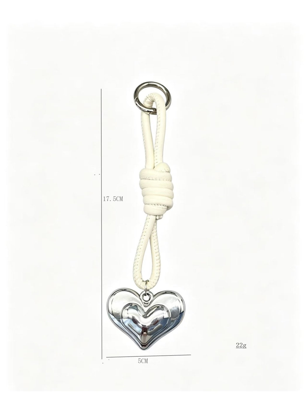 Keypus - Minimalist Heart Pendant Faux Leather Keychain
