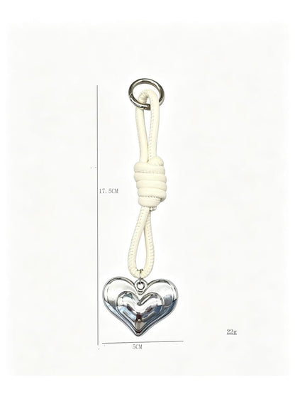 Keypus - Minimalist Heart Pendant Faux Leather Keychain