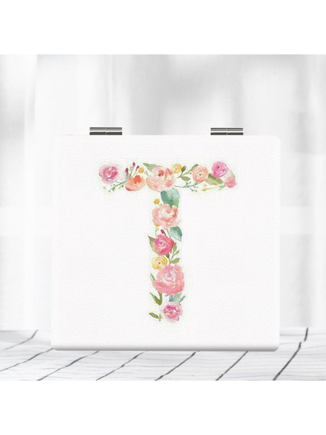 Mirroray - Floral Letter Pattern Foldable Makeup Mirror