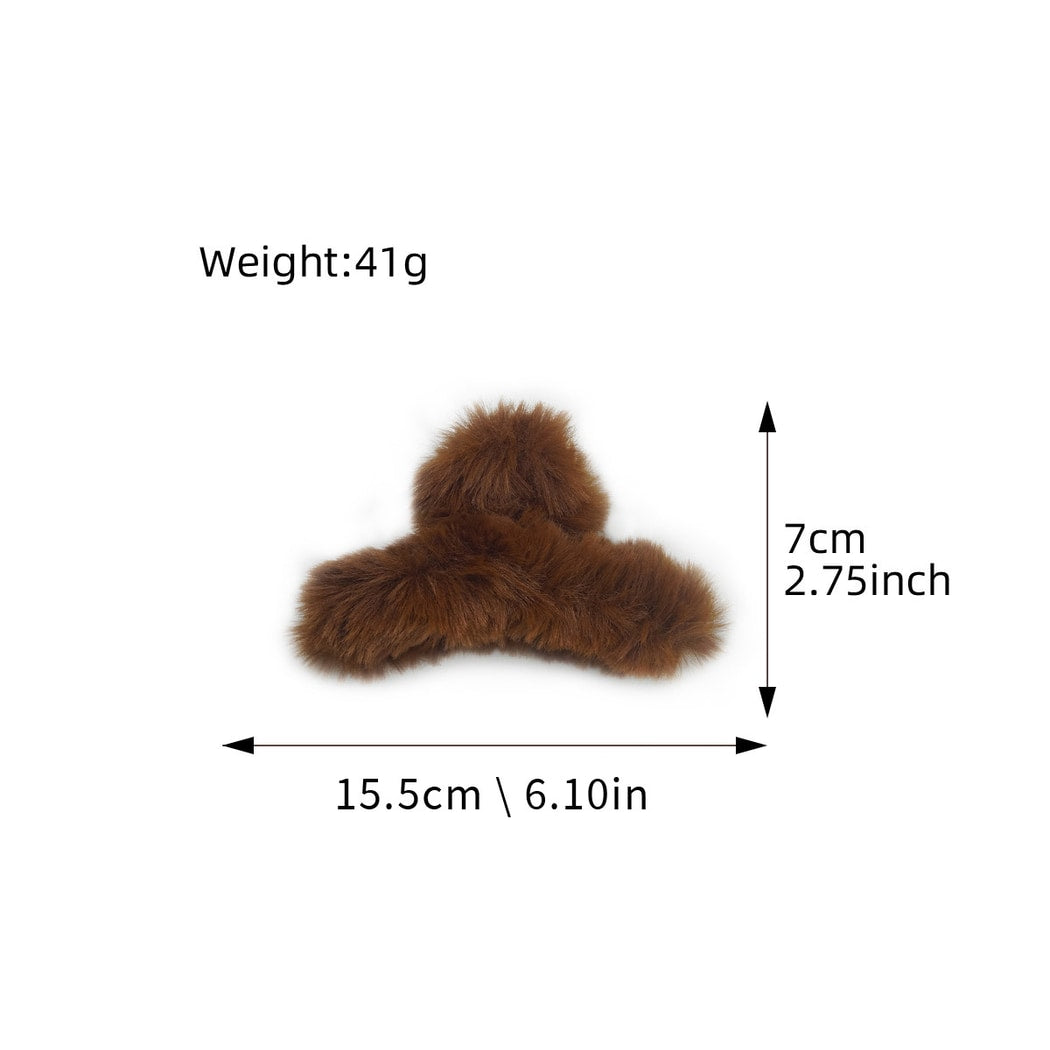 Beau - Cute Plush Triangle Detail Claw Clip