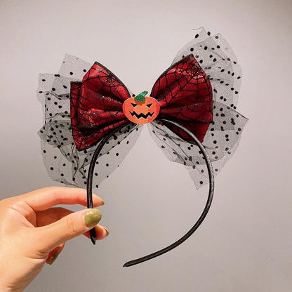 Gifty - Halloween Pumpkin Bow Hat Shaped Headband