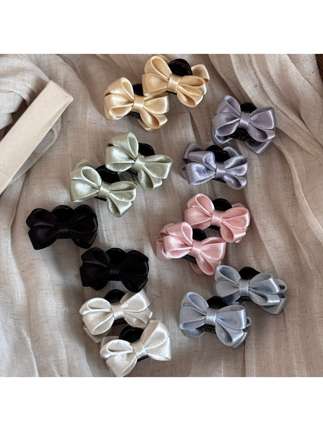 Beau - Sweet Polyester Bow Design Hair Claw Clip