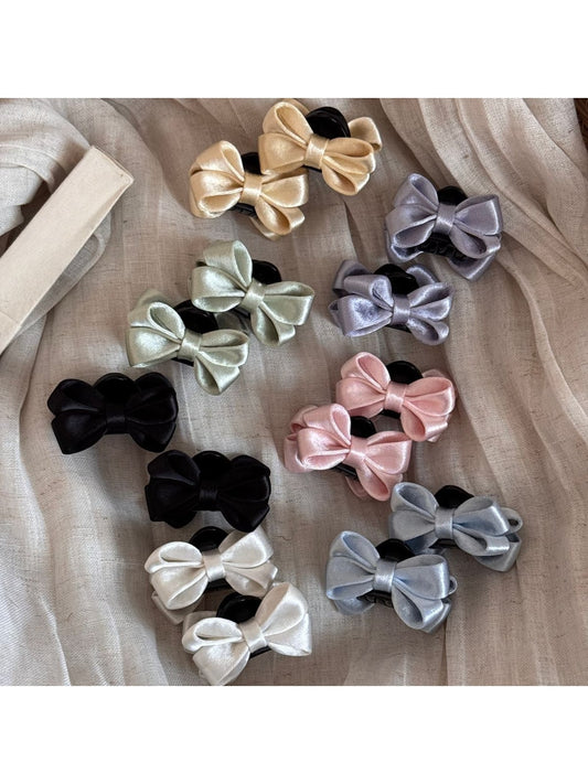 Beau - Sweet Polyester Bow Design Hair Claw Clip