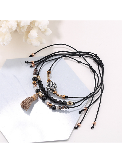 Lovra - Bohemian Beaded Tassel Pendant Bracelet