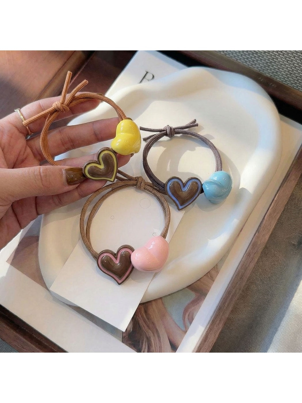 Gifty - Sweet Style Heart Ponytail Elastic Hair Tie