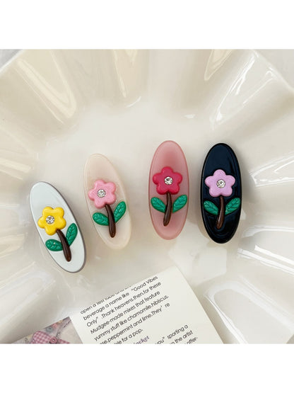 Beau - Sweet Flower Oval Hairpin