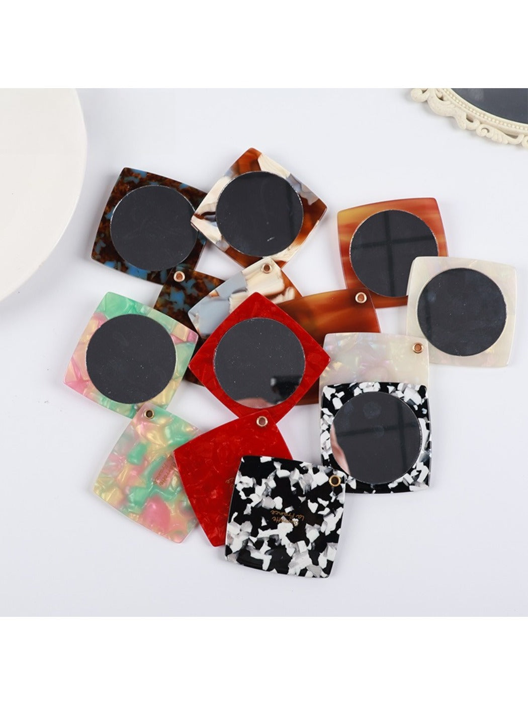 Mirroray - Small Square Mirror of Acetic Acid Plate