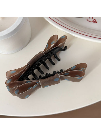 Beau - Sweet Bowknot Polka Dot Banana Clip