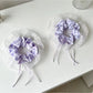 Gifty - Purple Checked Lace Frill Bow Detail Scrunchie