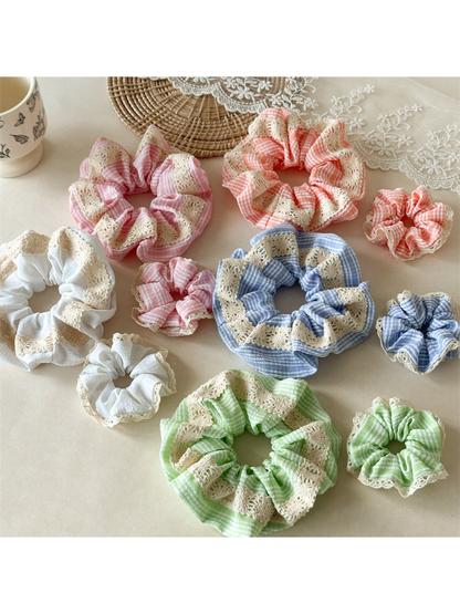 Gifty - Plaid Lace Trim High Stretch Hair Tie
