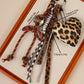 Keypus - Leopard Heart Bow Bag Charm Alloy Keychain