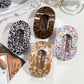 Beau - Floral Print Flat Oval Spring Claw Clip