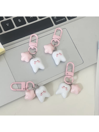 Keypus - Cute Tooth and Star Bag Charm Keychain