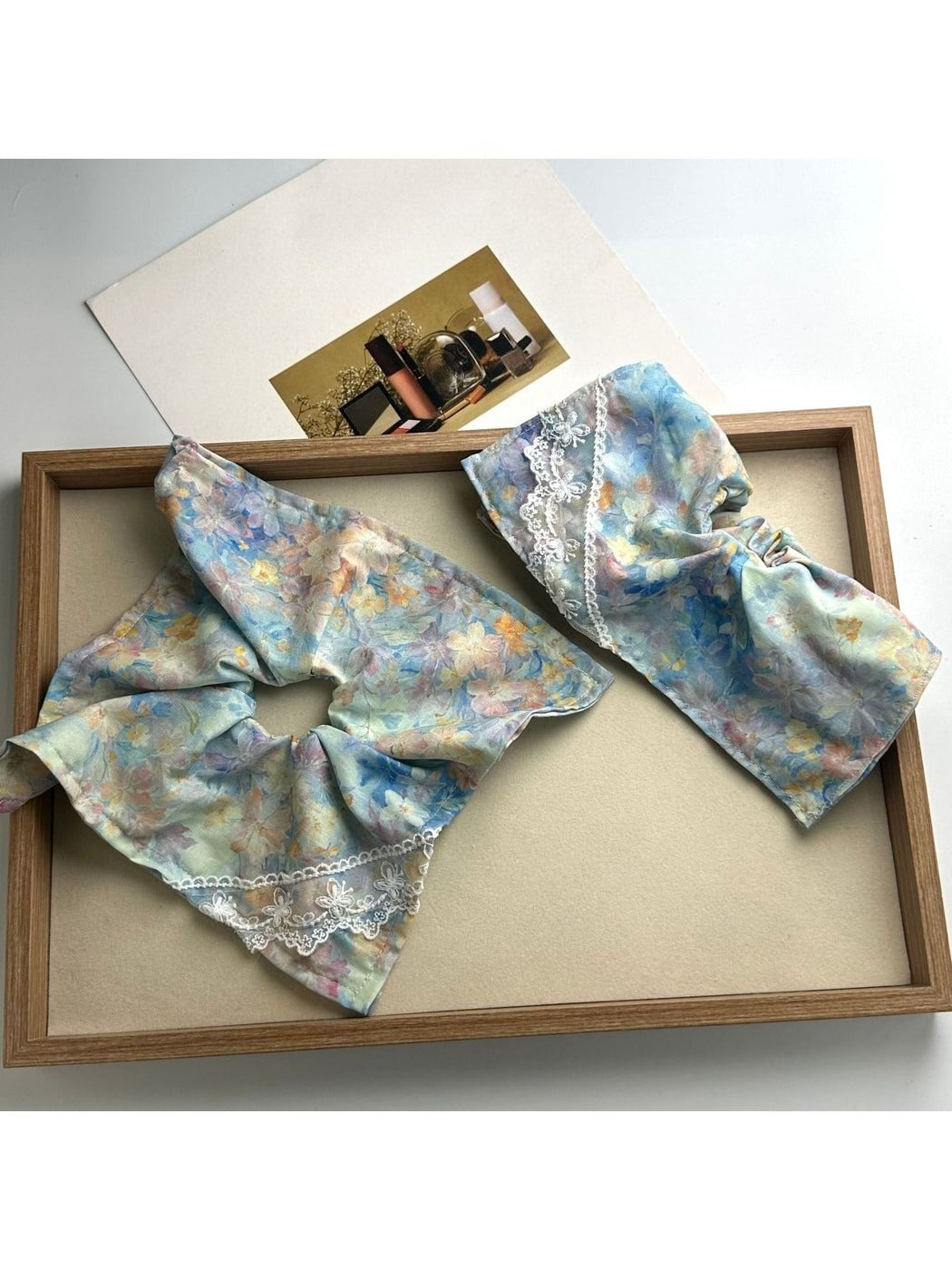 Gifty - Polyester Floral Print Scarf Scrunchie