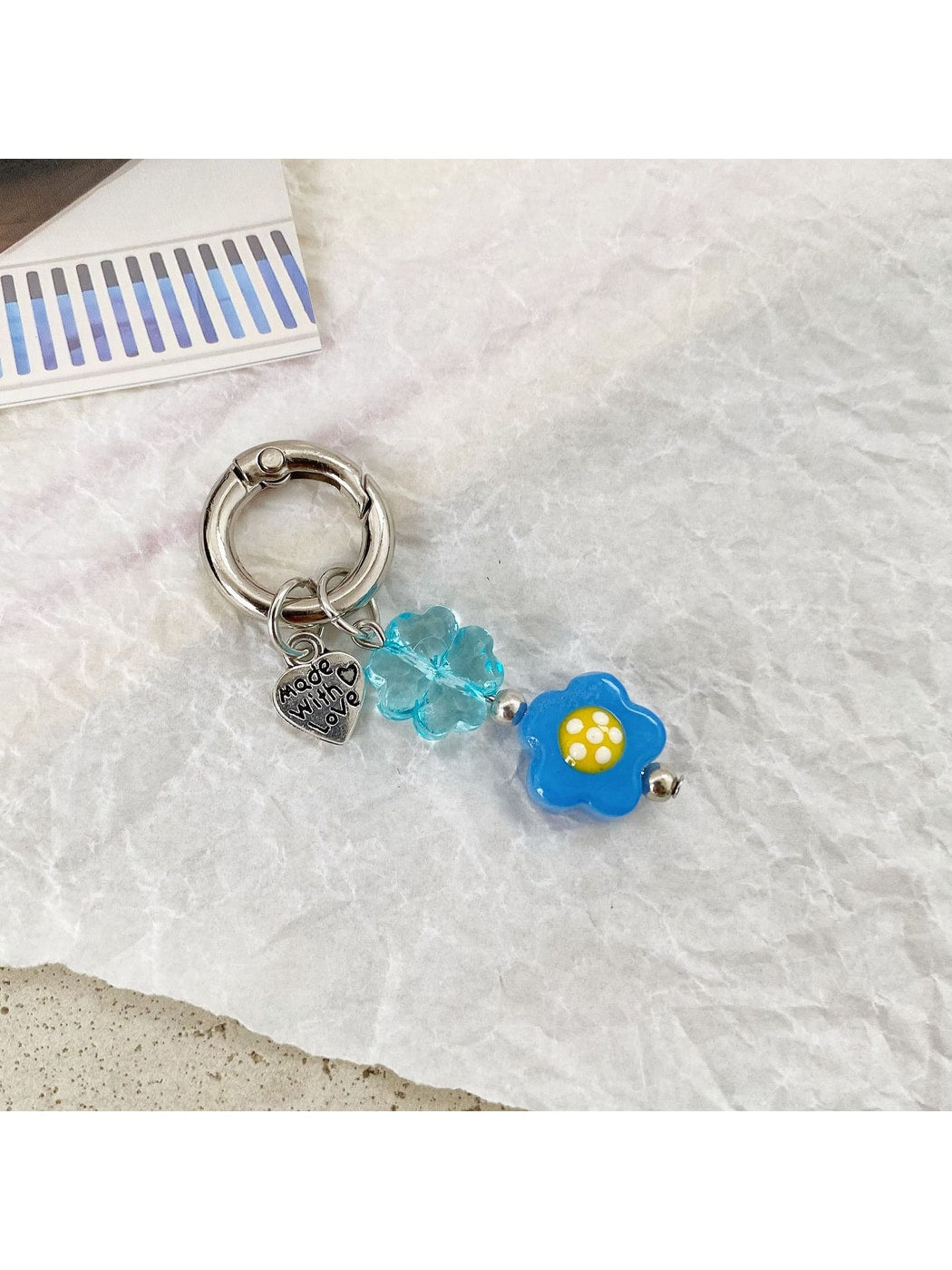 Keypus - Playful Flower Bag Charm Ring Pendant Keychain
