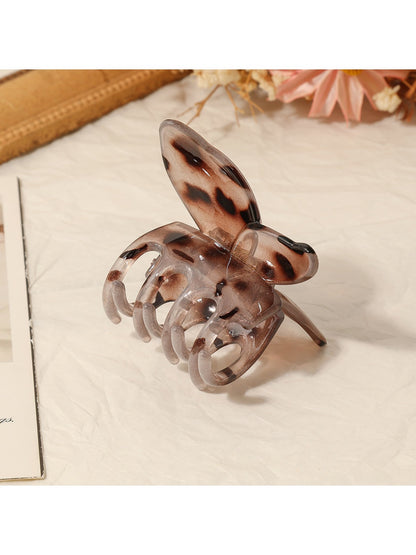 Beau - Vintage Leopard Print Butterfly Claw Clip