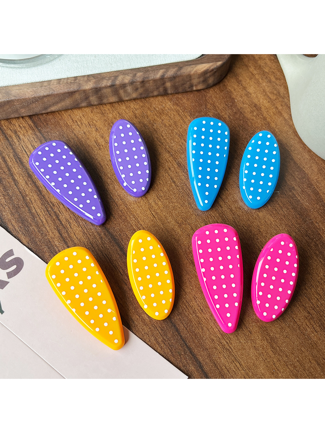 Beau - Polka Dot Candy Color Acetate Duckbill Hair Clip