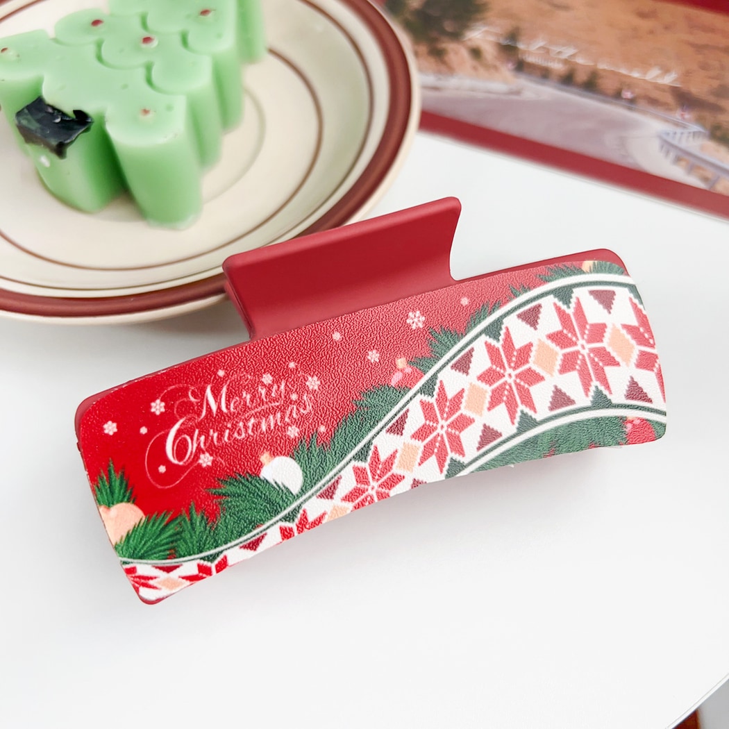 Beau - Sweet Christmas Theme Rectangular Claw Clip