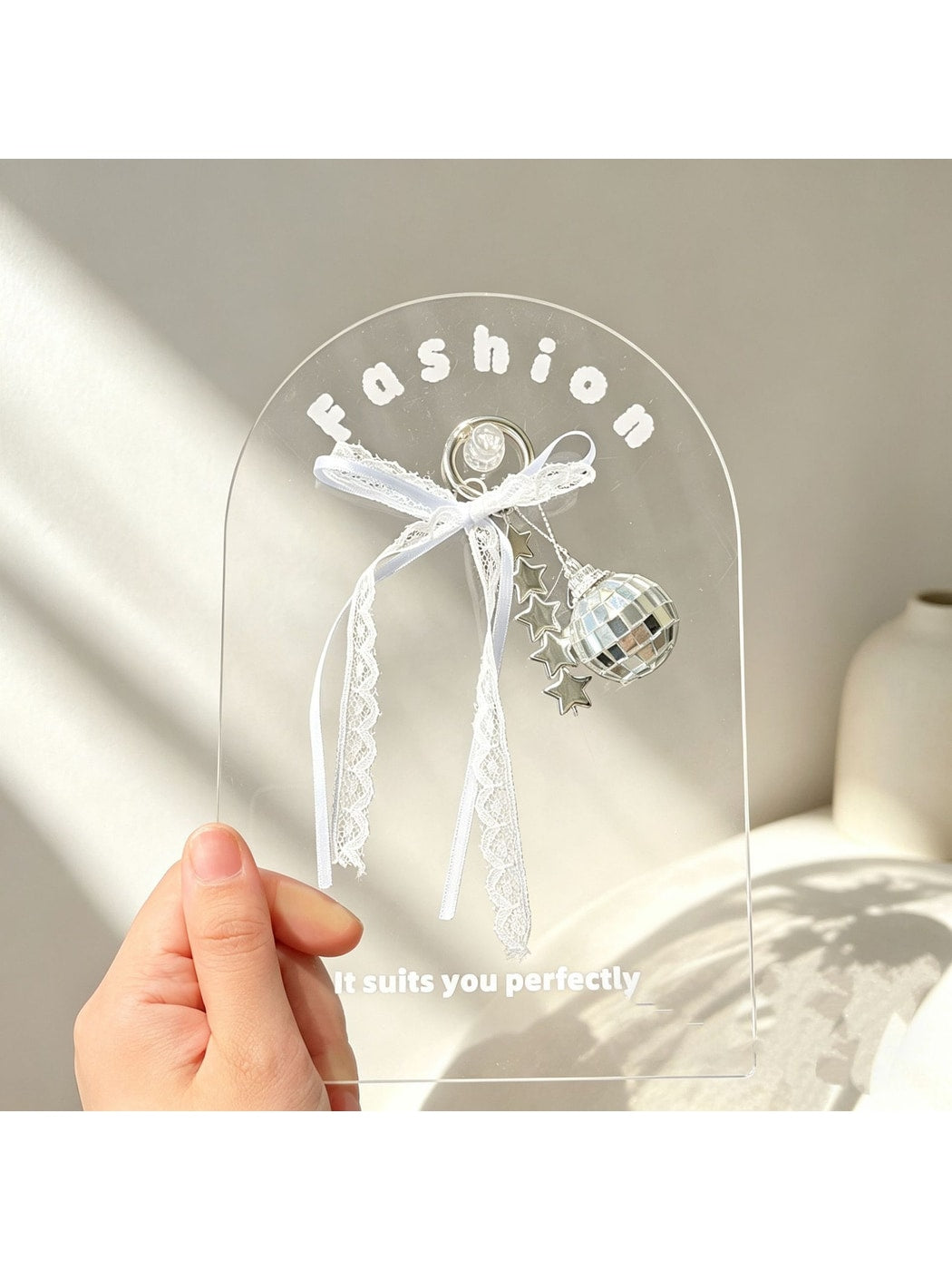Keypus - Bow Lace Mirror Ball Key Ring Accessory Keychain