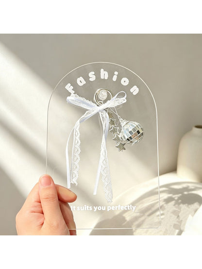 Keypus - Bow Lace Mirror Ball Key Ring Accessory Keychain