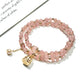 Side view of Lovra pink crystal beaded bracelet showcasing the colorblock pattern