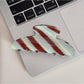 Beau Retro Twill Acetate Clip angled to show glossy finish and twill pattern