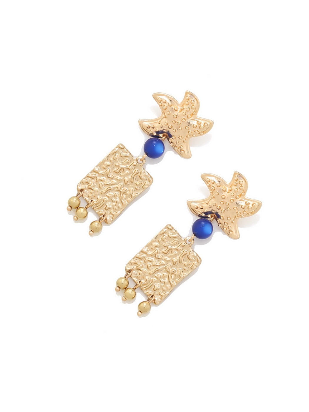 Earedge - Ocean Style Starfish Ball Tassel Earrings