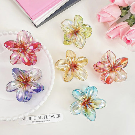 Beau - Iridescent Flower Design Claw Clip