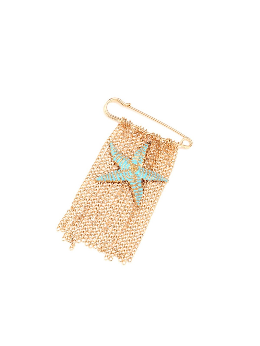 Brovia - Starfish Tassel Statement Alloy Brooch