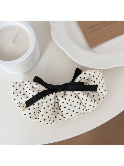 Beau - Pleated Bow Fabric Banana Clip Hair Clip
