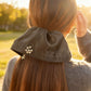 Gifty - Glossy Black Bead Accent Scrunchie