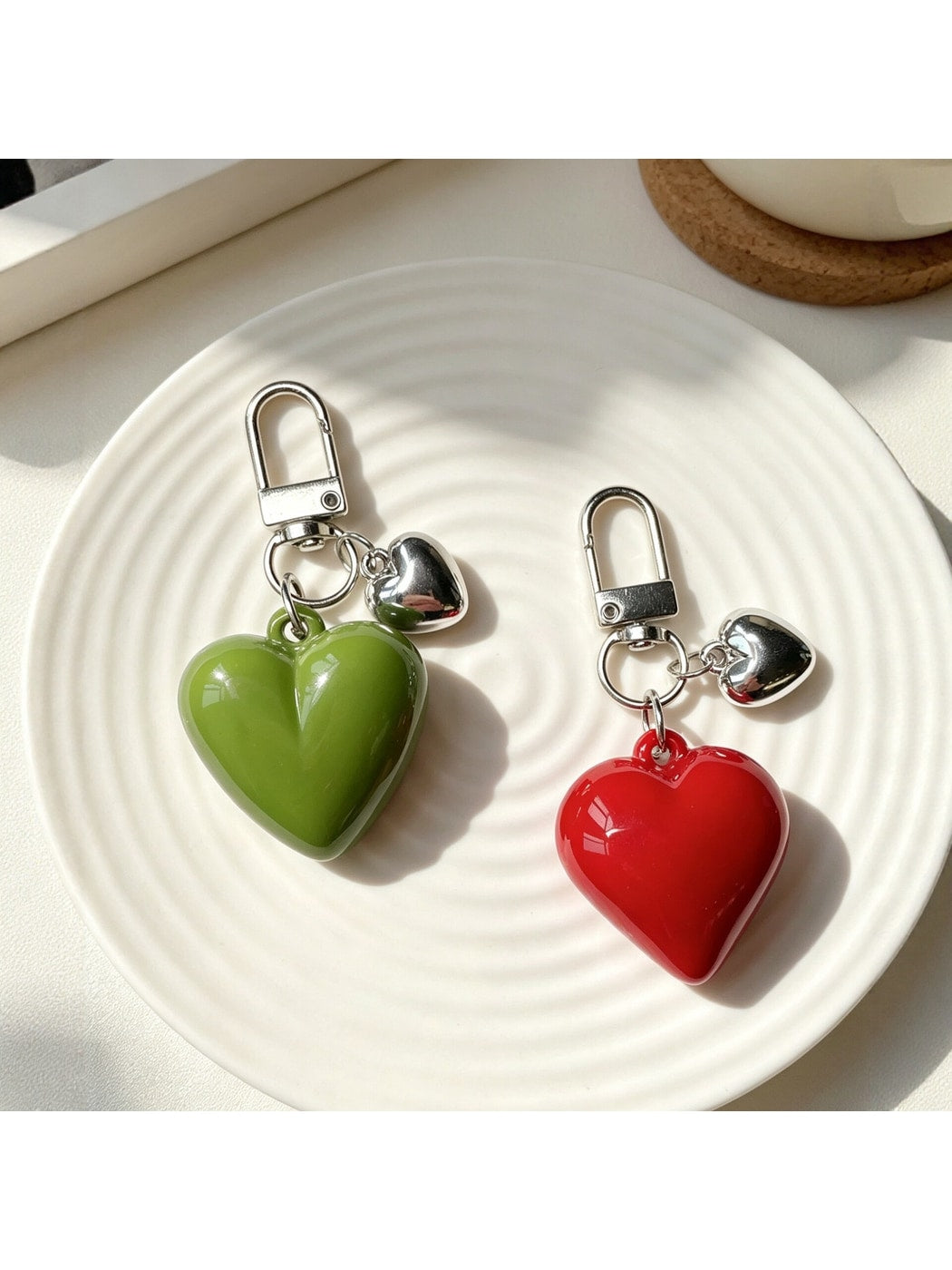 Keypus - Heart Shape Alloy Phone Bag Charm Keychain