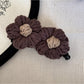 Beau - Knitted Flower Shaped Banana Hair Clip